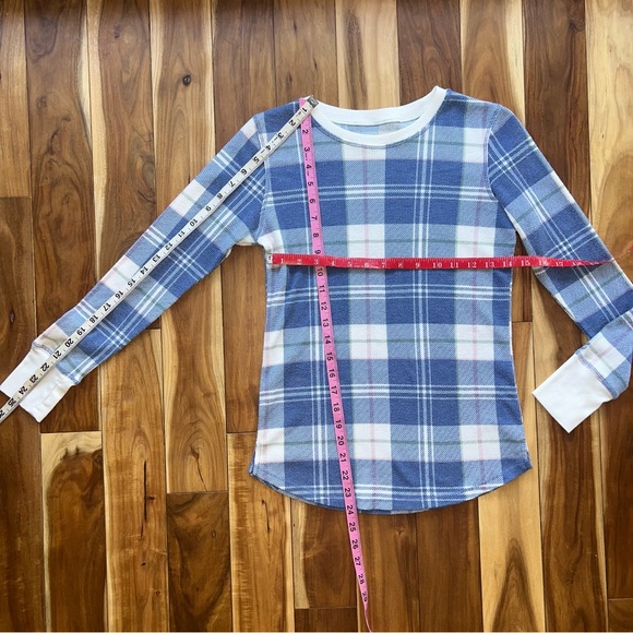 Cuddl Duds Cozy Stretch Thermal in Blue Plaid - Picture 3 of 5